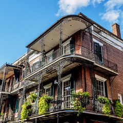 Balconies and Plants on a Old Building - French Quarter