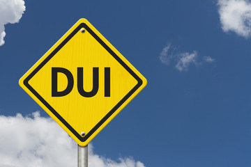 Yellow Warning DUI Highway Road Sign