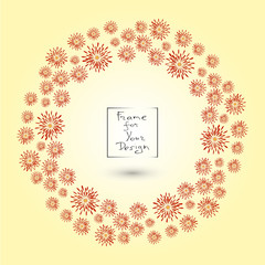 Frame with leaf and flowers for your design.