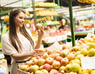 Young woman at market