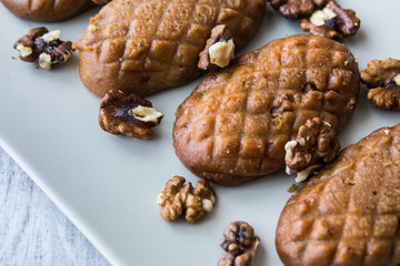 Turkish Dessert Kalburabasti / Sekerpare with wallnuts.