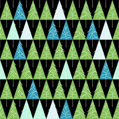 seamless pattern with fir trees isolated on background