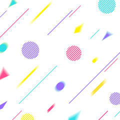 Flat dynamic background design. Colorful geometric shapes in motion. Eps10 vector illustration.