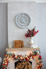 Christmas Tree in Room, Xmas Home Night Interior