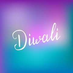Diwali label. Hand drawn brush lettering for Diwali festival