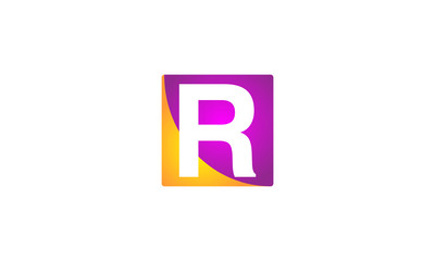 R letters background colour box