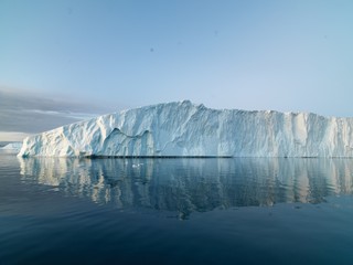 huge icebergs are on the arctic ocean in Greenland
