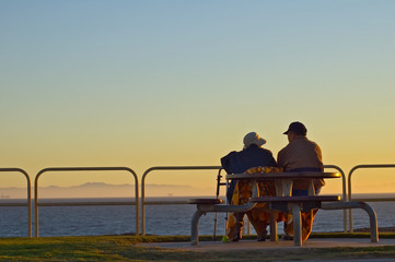 Fototapeta premium Old Couple Huntington Beach