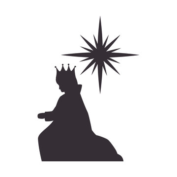 recommend clip art: magi man king and sparkle star. silhouette vector illustration