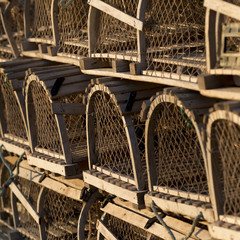 Pile of Lobster traps, North Rustico, Prince Edward Island, Cana