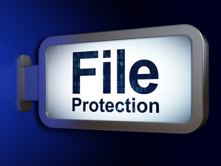 Privacy concept: File Protection on billboard background
