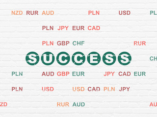 Finance concept: Success on wall background