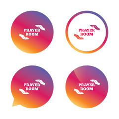 Prayer room sign icon. Religion priest symbol.