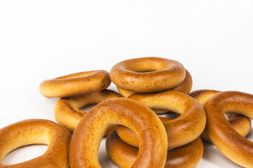 small bagels on a white background