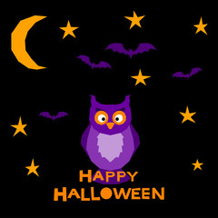 Halloween owl card background.