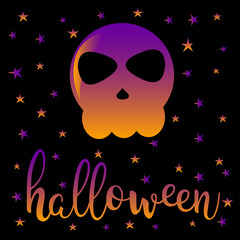 Fototapeta premium Halloween skull card.