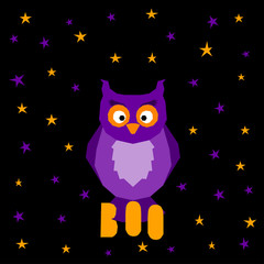 Halloween owl card background.
