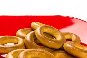small bagels on a white background