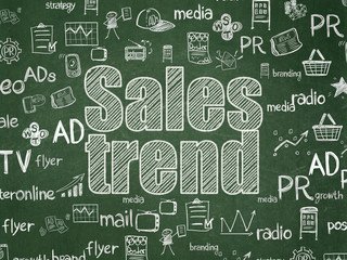 Advertising concept: Sales Trend on School board background