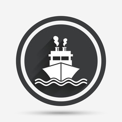 Ship or boat sign icon. Shipping delivery symbol.