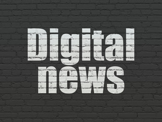 News concept: Digital News on wall background