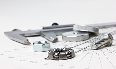 mechanical scheme and calipers