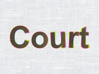 Law concept: Court on fabric texture background