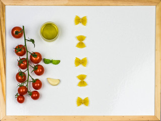 Naklejka na ściany i meble Italian food isolated on a whiteboard