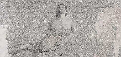 God Created the Man
Digital typography illustration of God hand creating the man with raised head...