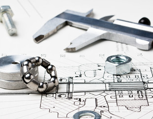 mechanical scheme and calipers