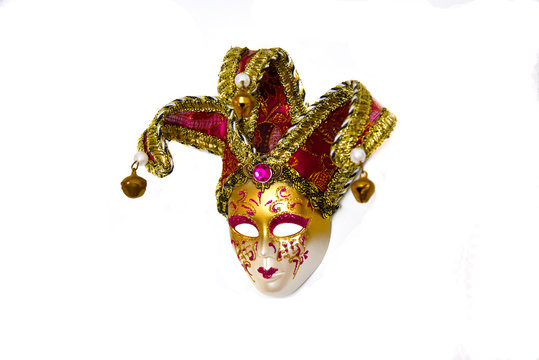 Venice mask with clipping path isolated on white background