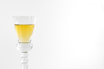 Single Shot Glass Wine Style Isolated White Background Triple Th