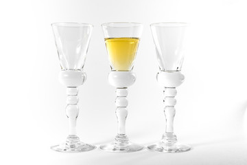 Single Shot Glass Wine Style Isolated White Background Triple Th