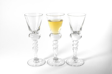 Single Shot Glass Wine Style Isolated White Background Triple Th