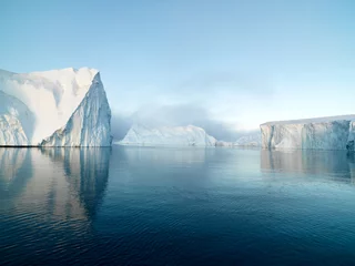 Lichtdoorlatende rolgordijnen zonder boren Gletsjers grote gletsjers op de Noordelijke IJszee bij Groenland