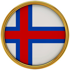 Obraz premium Faroe islands Flag Glossy Button/icon (3d rendering).