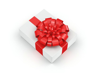 3D rendering White gift box