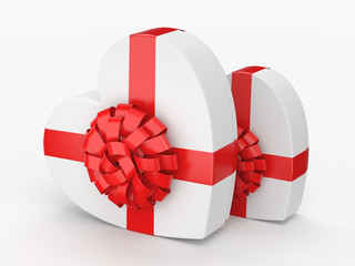 3D rendering White boxes heart