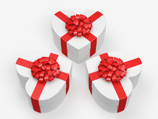 3D rendering White boxes heart