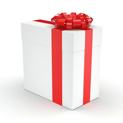 3D rendering White gift box