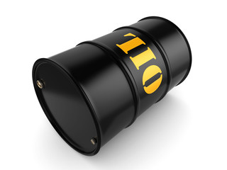 3D rendering Black oil barrel