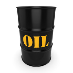 3D rendering Black oil barrel