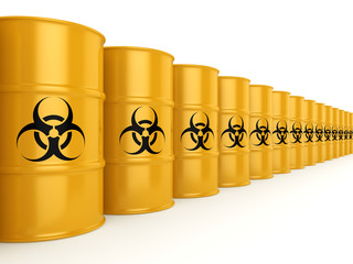 3D rendering biohazard barrels