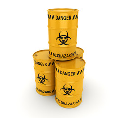 3D rendering biohazard barrels