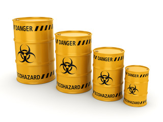 3D rendering biohazard barrels