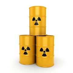 3D rendering radioactive barrels © apopium