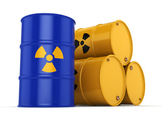 3D rendering radioactive barrels © apopium