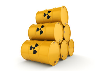 3D rendering radioactive barrels © apopium