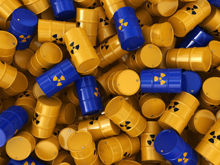 3D rendering radioactive barrels © apopium