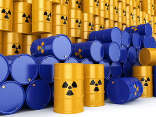 3D rendering radioactive barrels © apopium